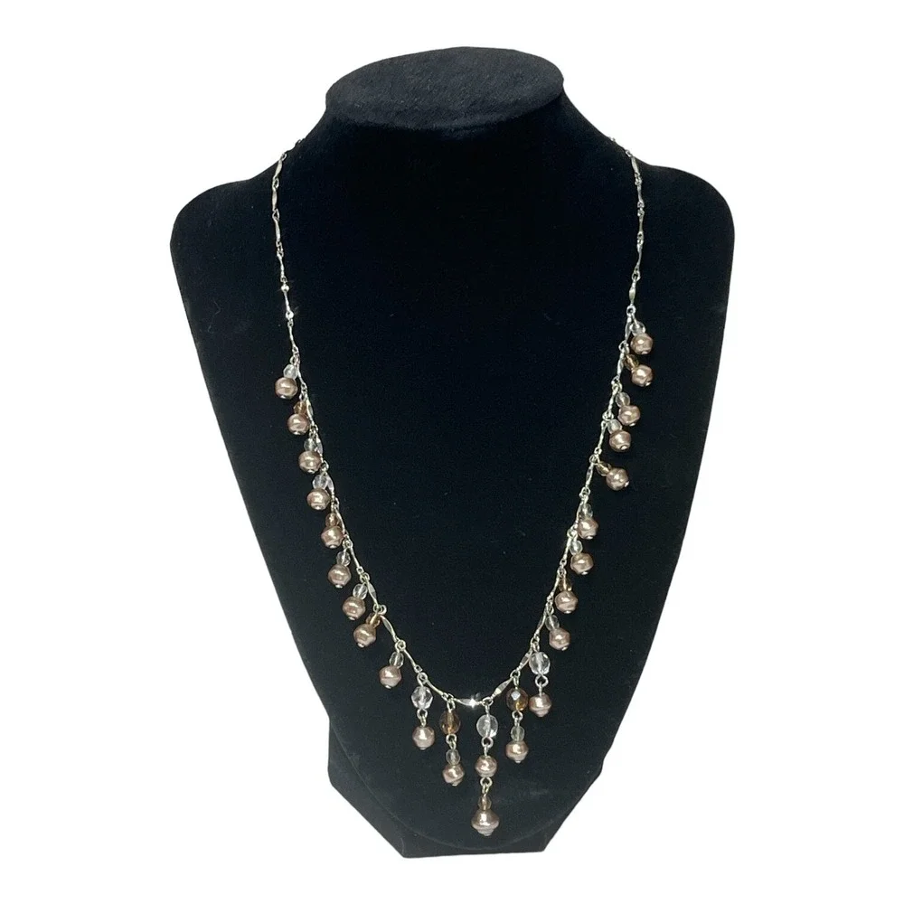 Vintage Avon Beaded And Crystal Adjustable Necklace‎